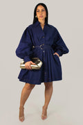 Robe Sarah - Denim foncé confectionnée à partir d'un mélange