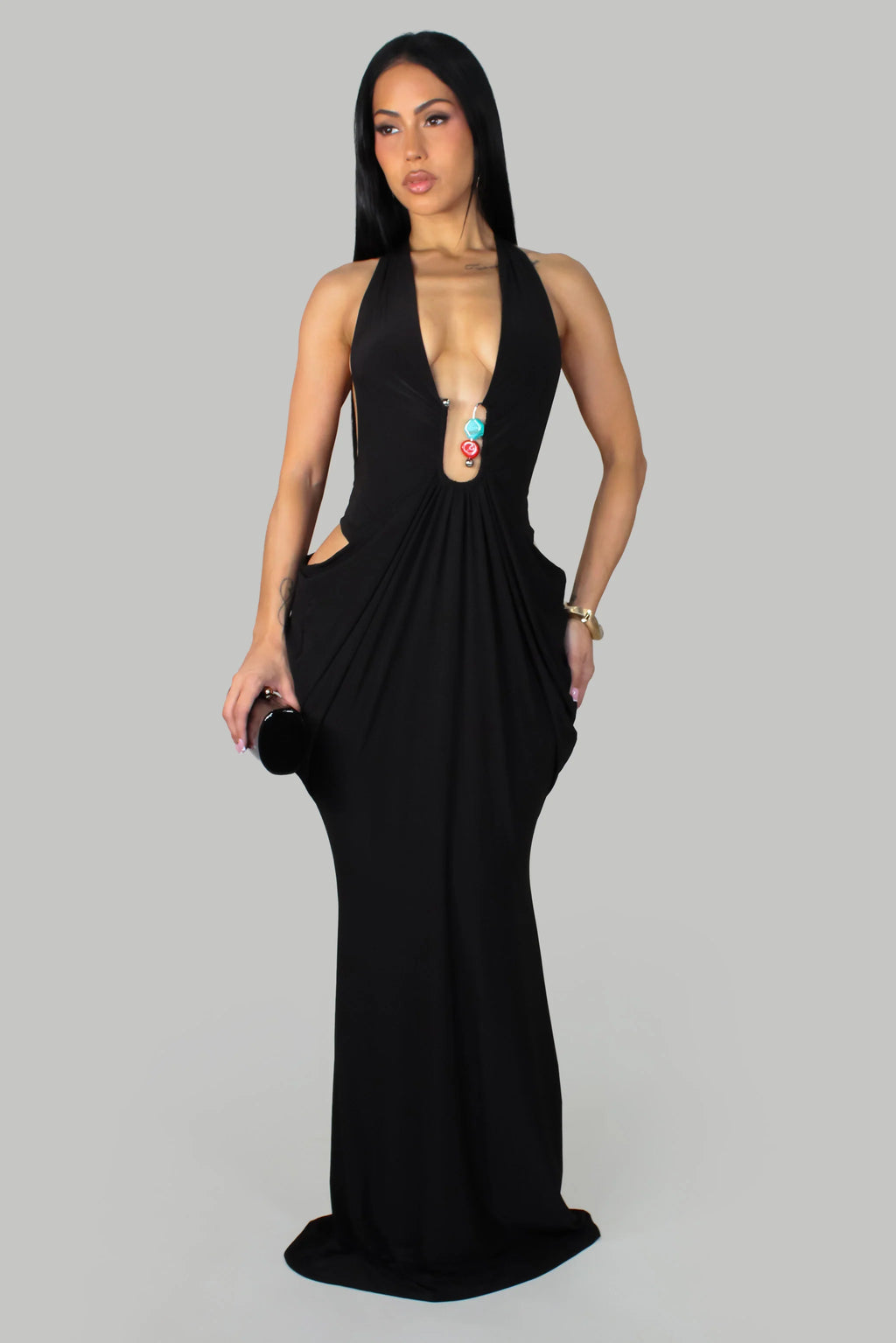 Robe longue Lost In The Night - Noire