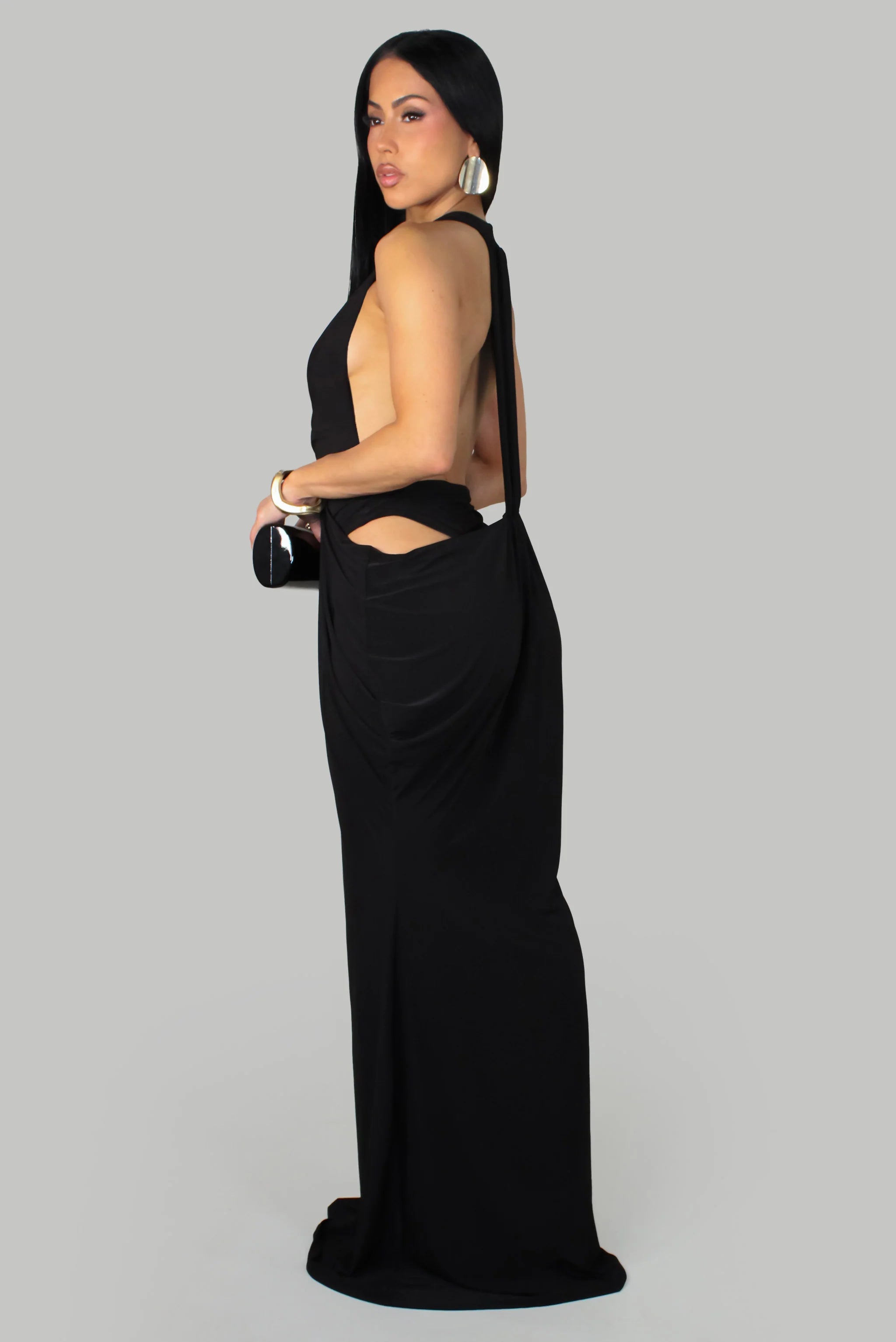 Robe longue Lost In The Night - Noire