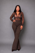 Firerie Pantalon évasé en velours taille haute élégant, décontracté (Copie)