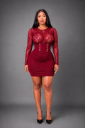 Robe de soirée élégante rouge tendance avec bandage intégré