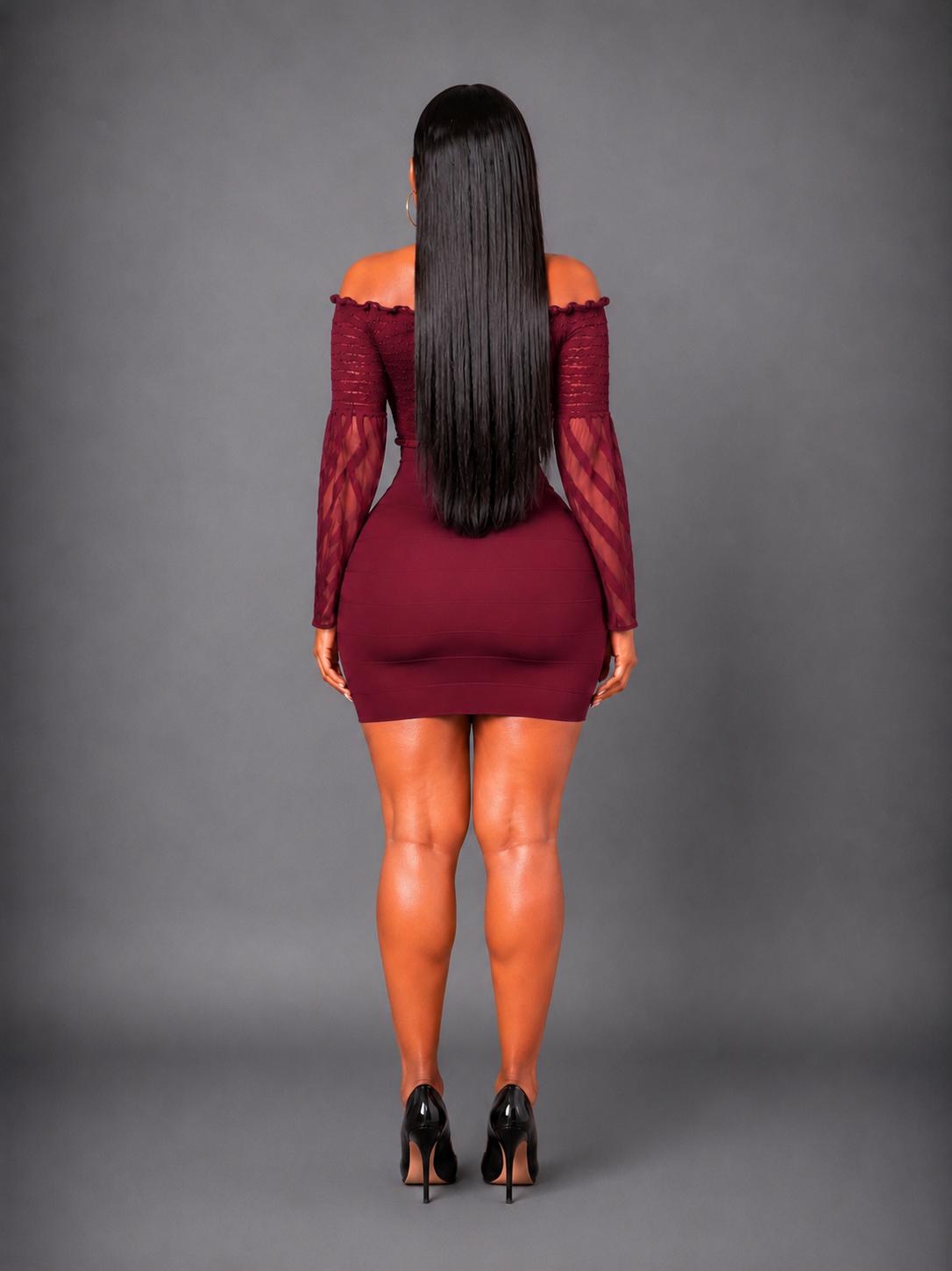 Robe de soirée élégante rouge tendance bandage