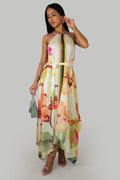 Robe longue à fleurs printanières - Multicolore