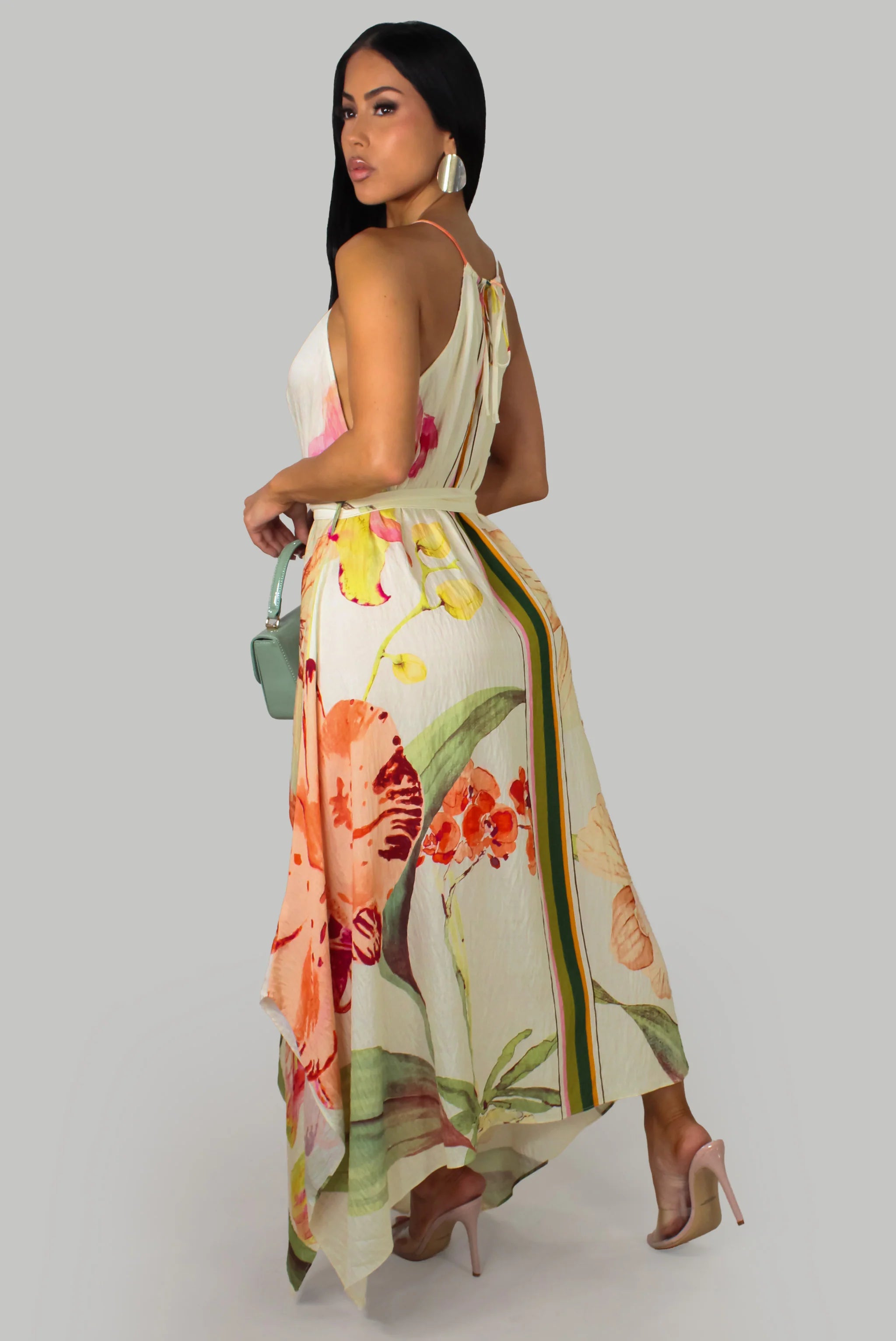 Robe longue à fleurs printanières - Multicolore