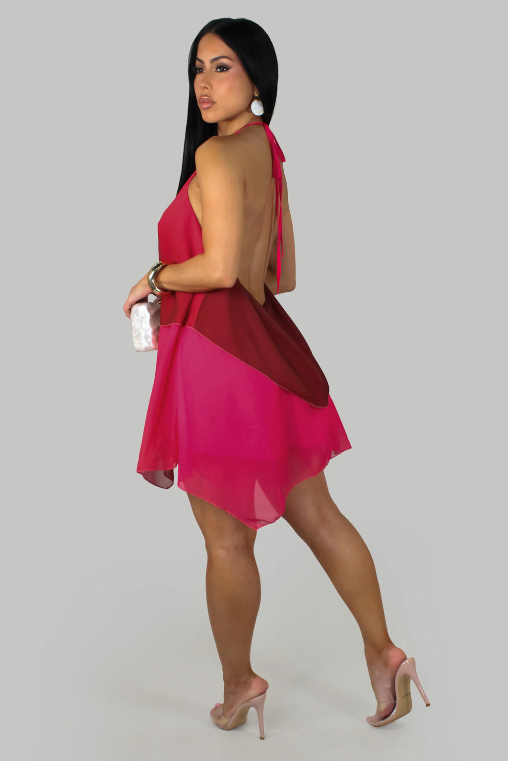 Robe courte Red Bloom - Rouge