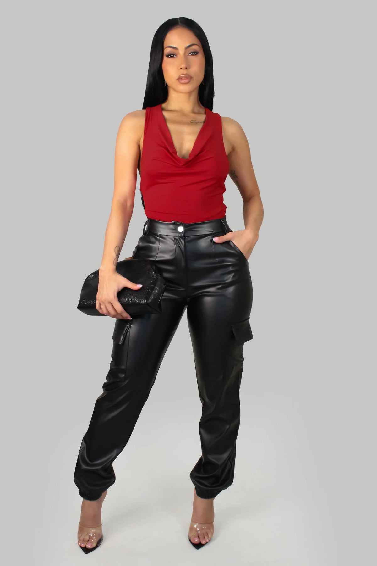 Pantalon en cuir Common Places - Noir