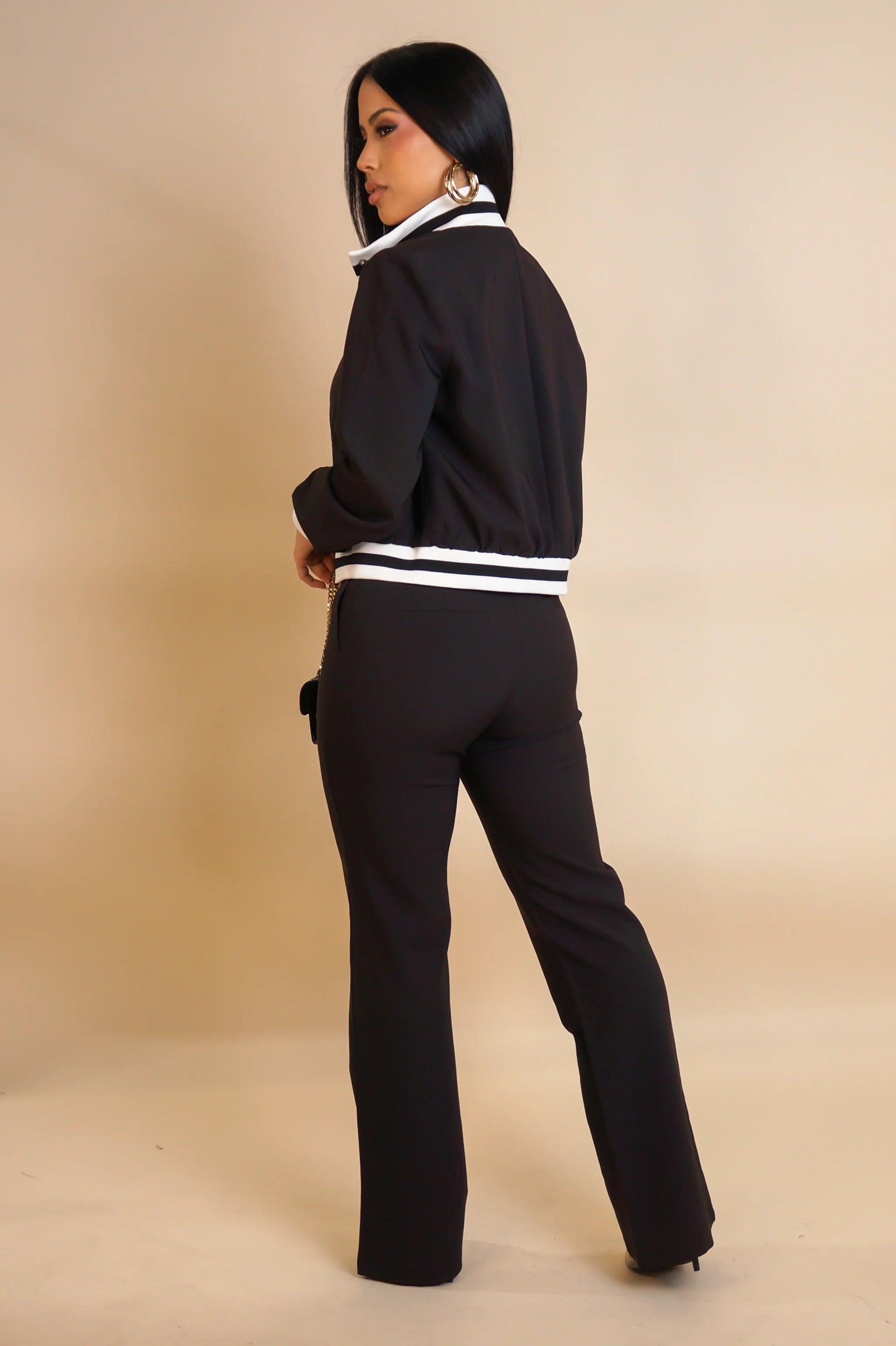 Ensemble pantalon aspect jersey -
