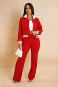 Ensemble pantalon aspect jersey -