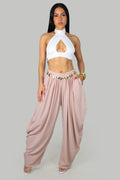 ✨ Pantalon fluide rose poudré