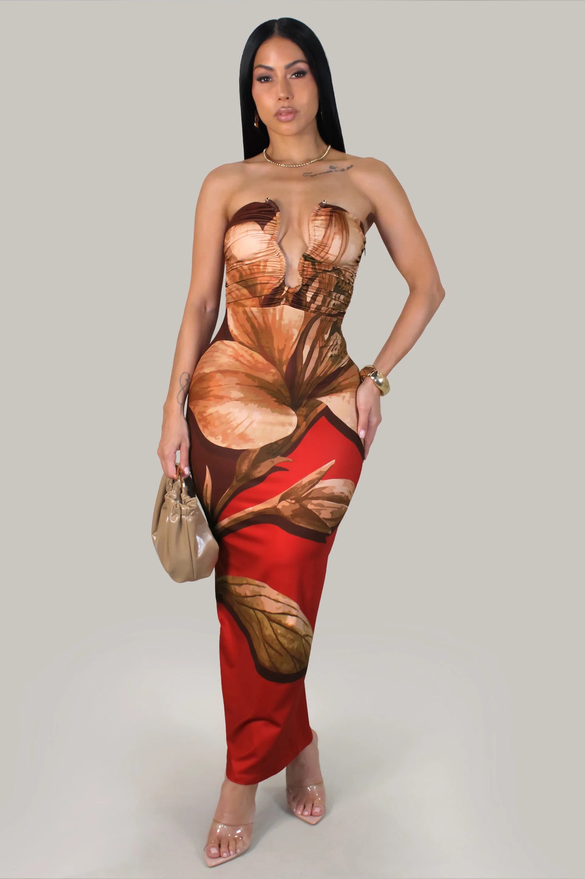 Robe en maille Amora - Rouge