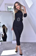 Robe longue moulante ceinturée Penny Wine Élégance intemporelle