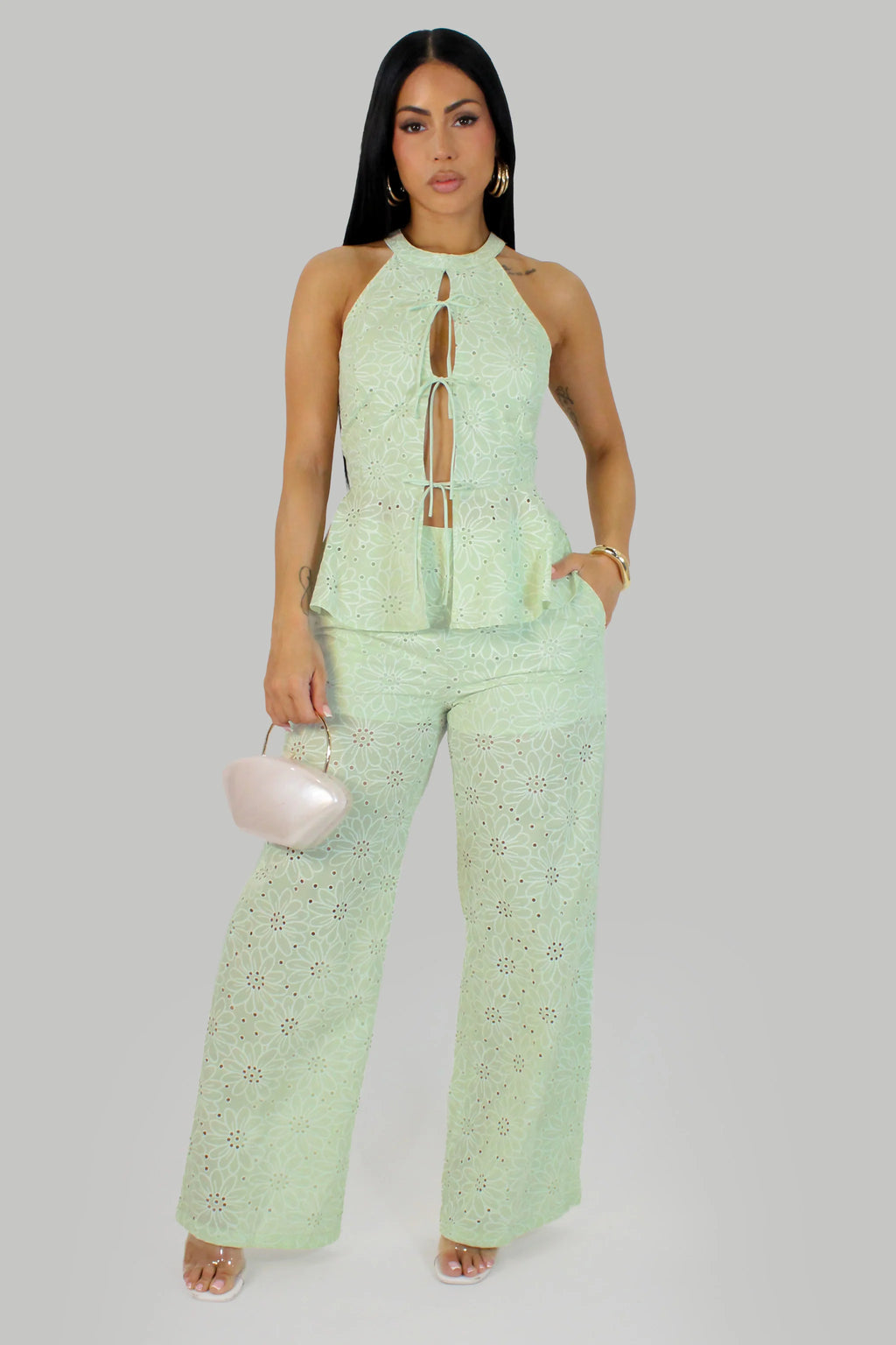 Ensemble pantalon Florence - Menthe