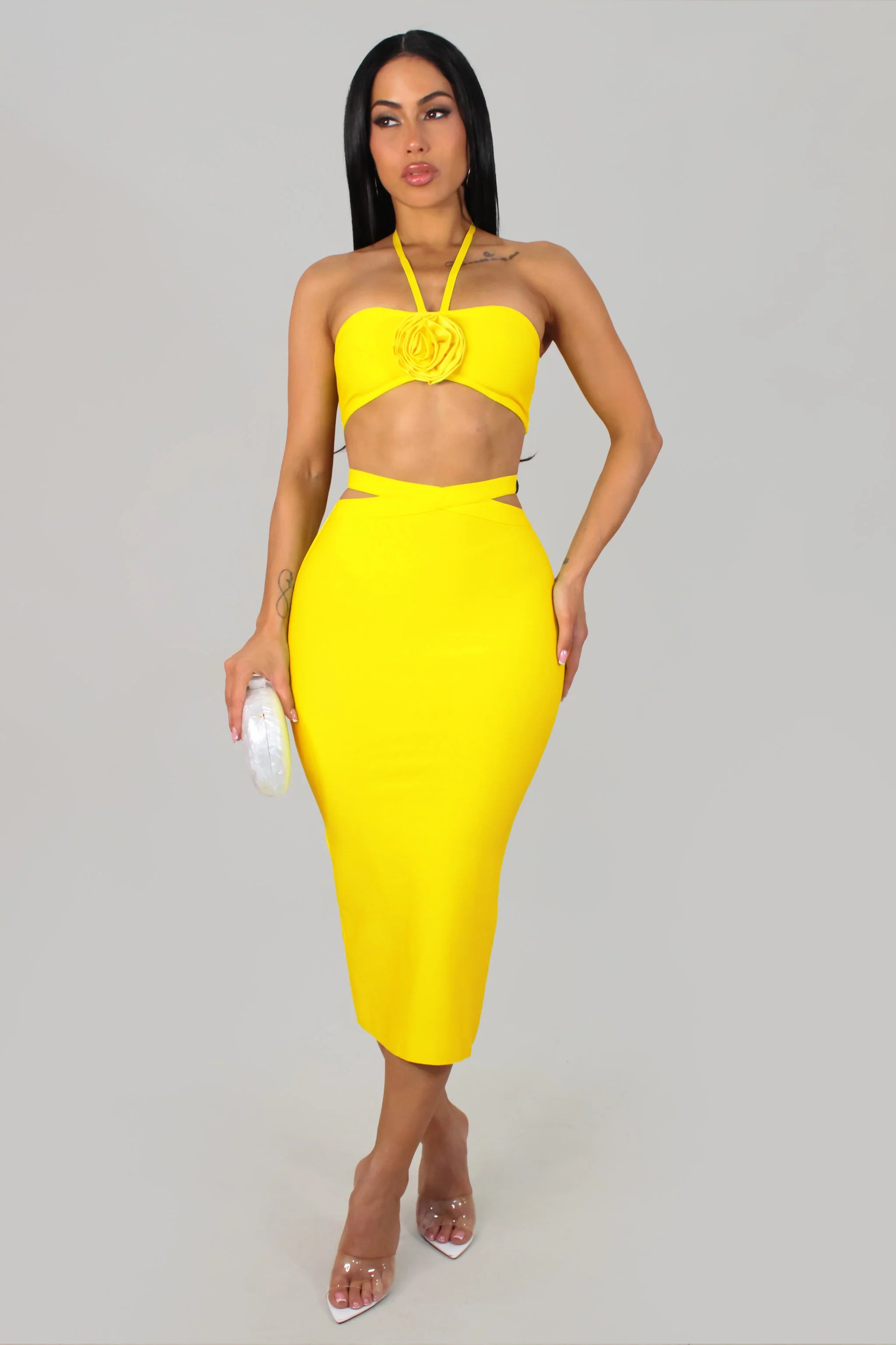 Ensemble jupe Sexy In Bloom - Jaune