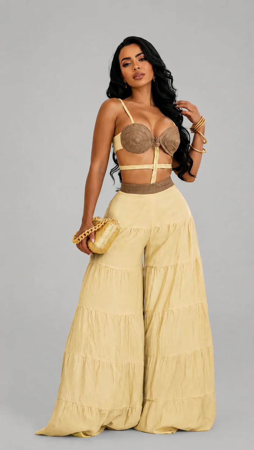 Ensemble pantalon du matin Tulum - Jaune