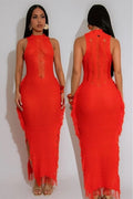 Robe longue en maille