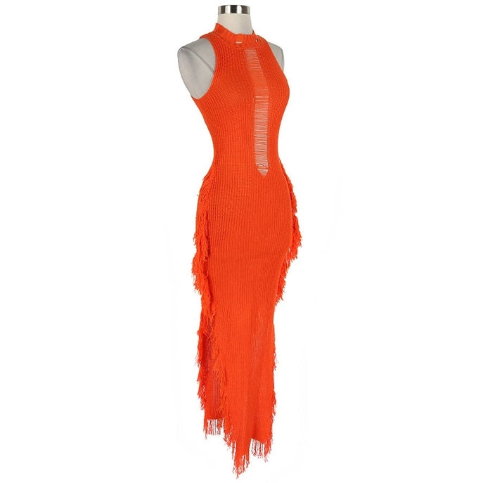 Robe longue en maille