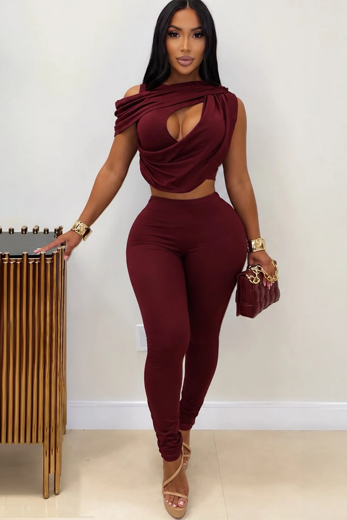 Ensemble pantalon Let's Get Loud - Bordeaux