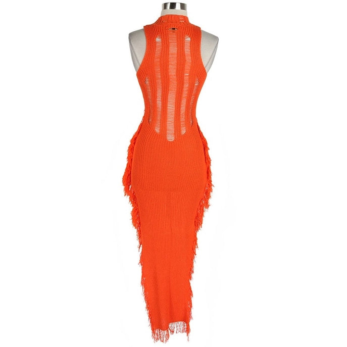 Robe longue en maille