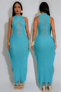 Robe longue en maille