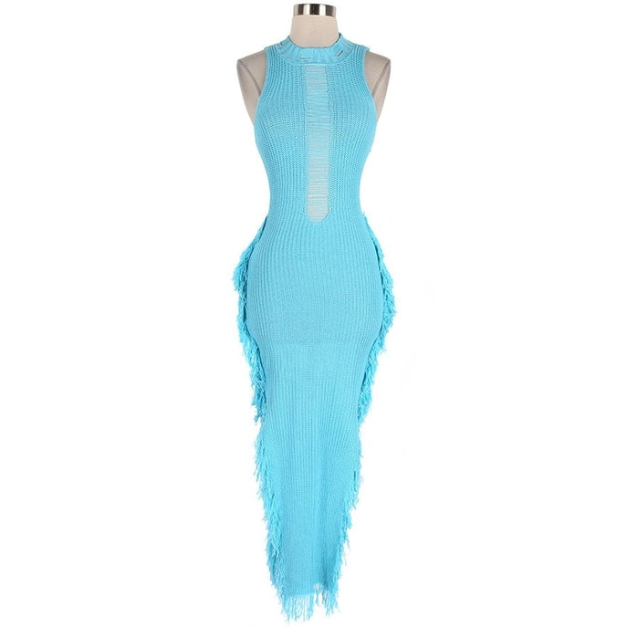 Robe longue en maille