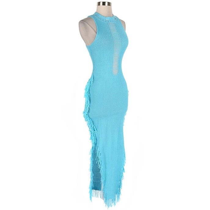 Robe longue en maille