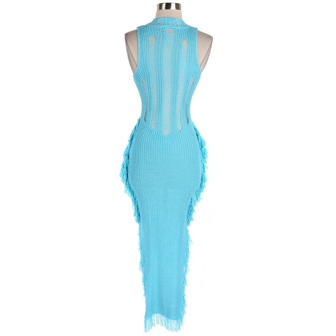 Robe longue en maille