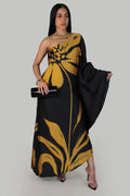 Robe longue Jimena en polyester 100 %. Coupe classique