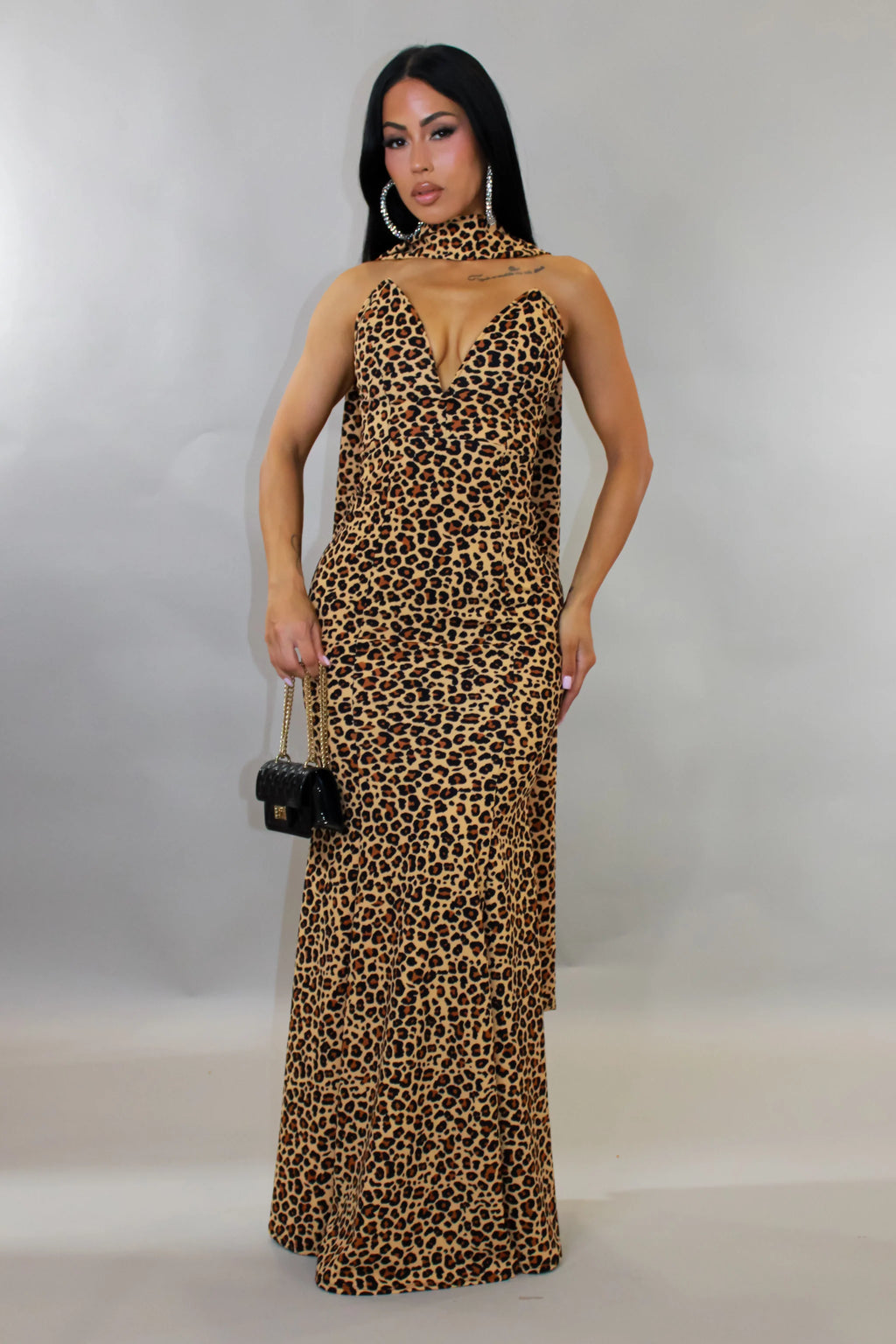 Robe longue imprimée prête pour un gala