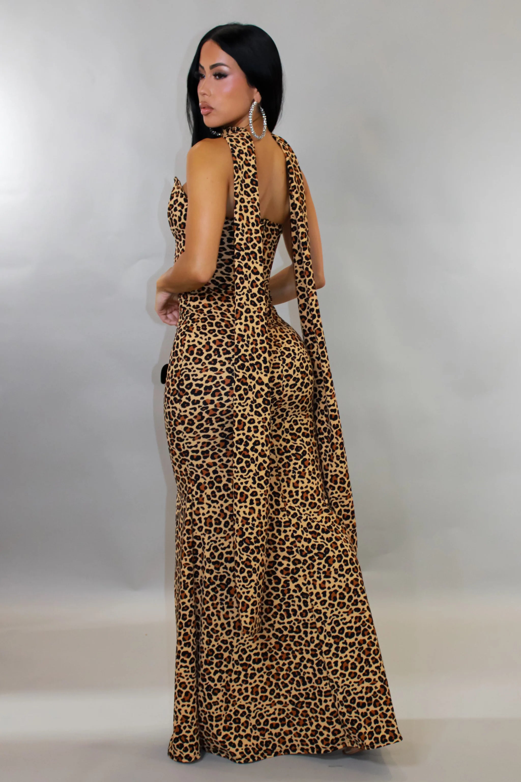 Robe longue imprimée prête pour un gala