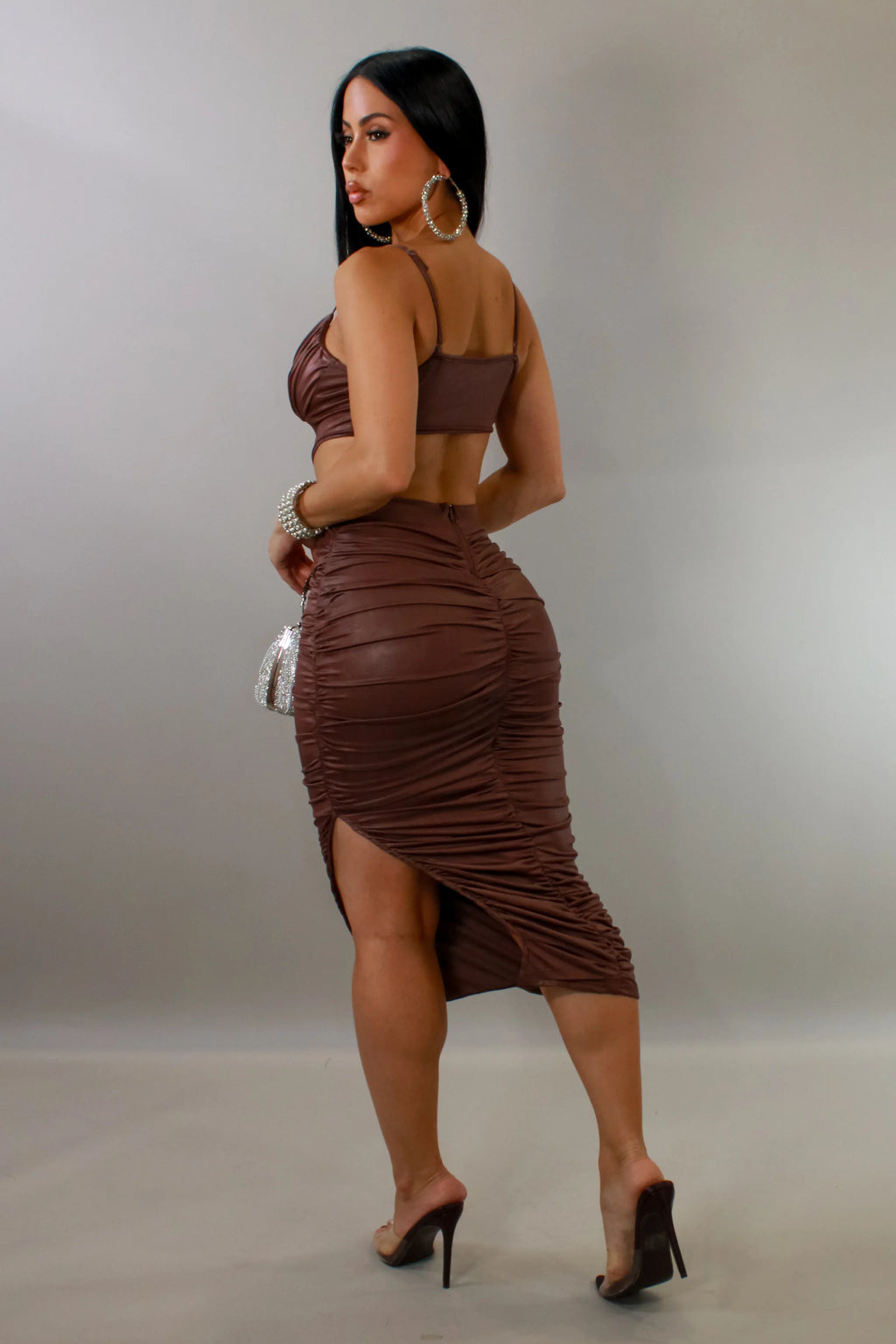 Robe midi Taking My Time - Marron