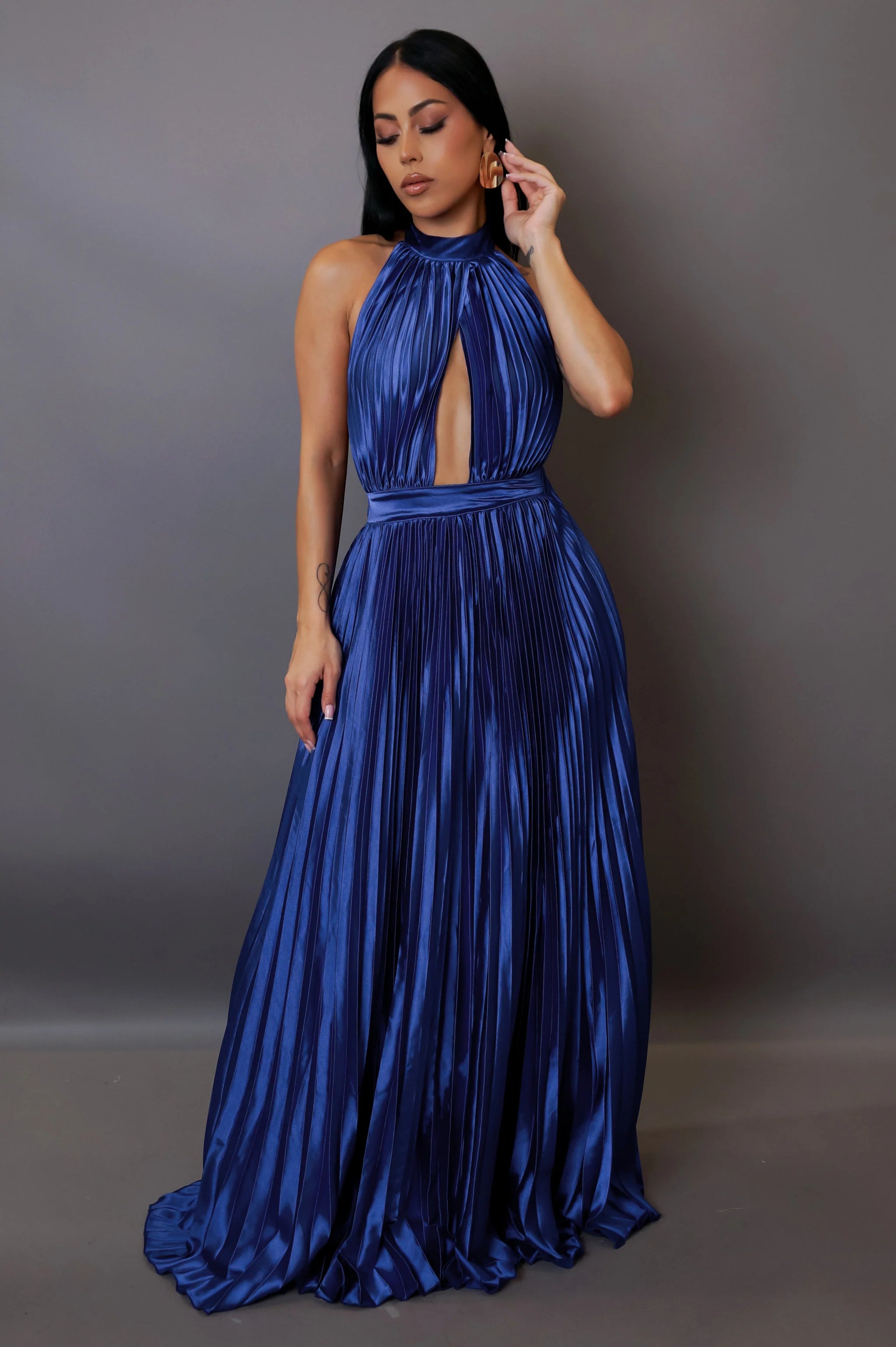 Robe longue Know My Worth - Bleue